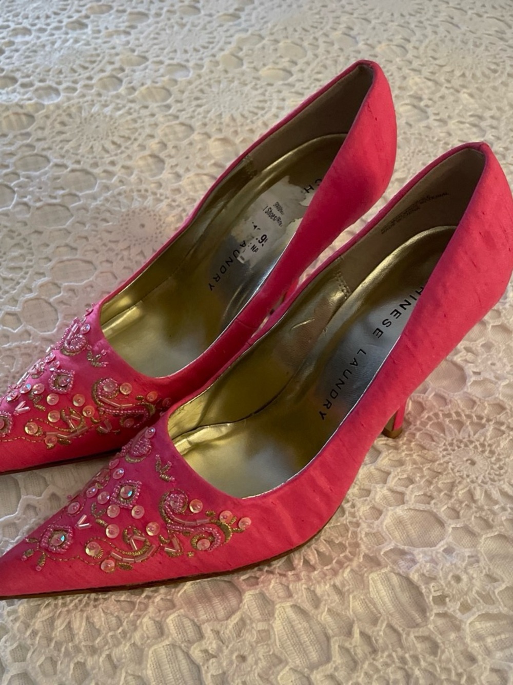 Chinese Laundry Hot Pink Embellished Pointed-Toe Pumps